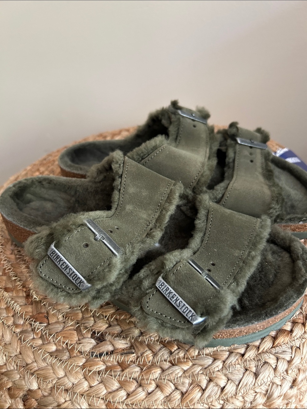 Birkenstock Arizona Shearling Sandal Thyme - Picture 5 of 8